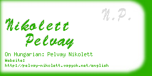 nikolett pelvay business card